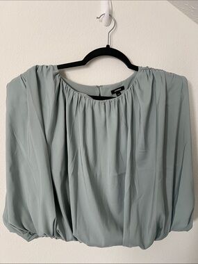 Express Light Sage Green Blouson Peasant Top